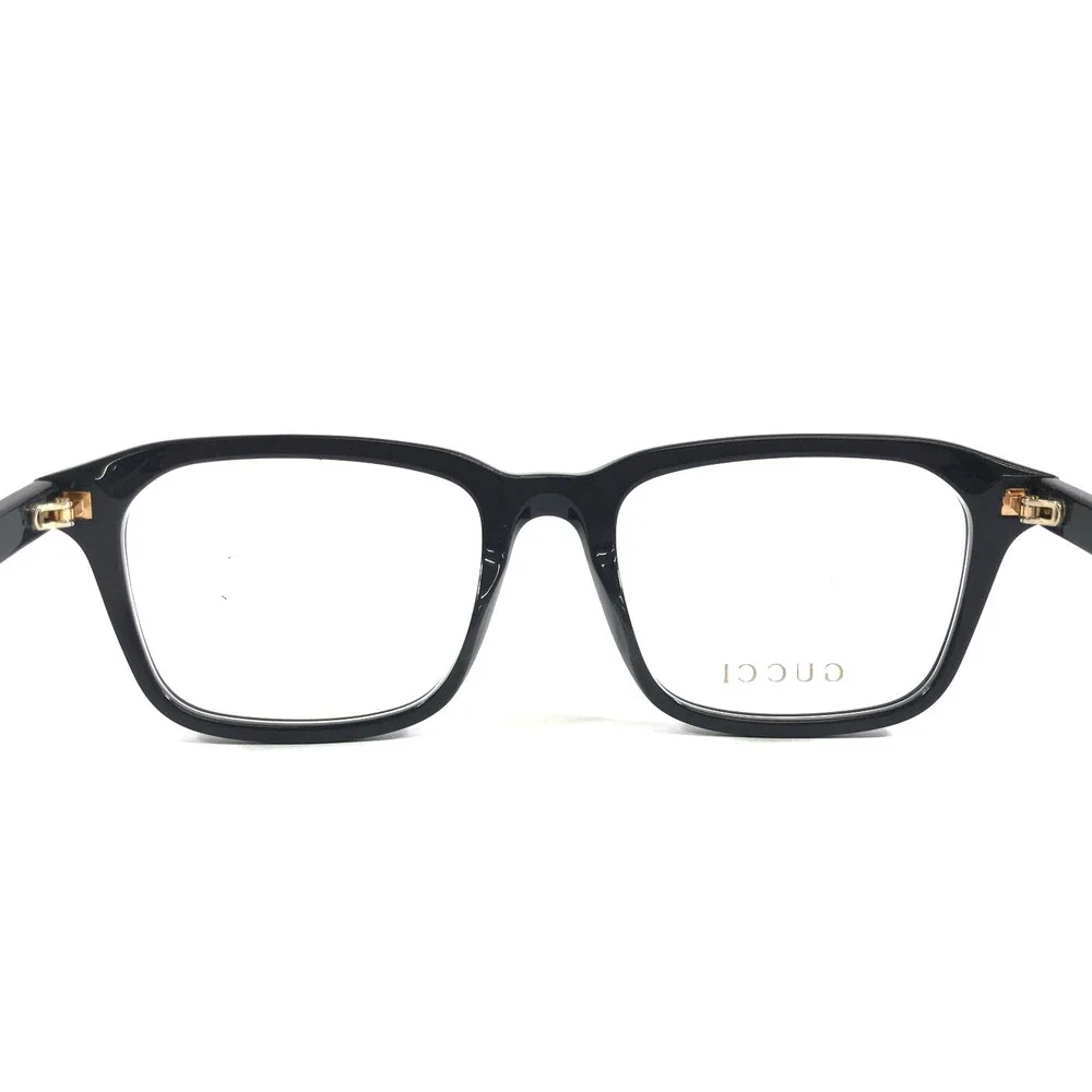 Gucci Eyeglasses Frames GG2081O 007 Polished Black Rectangle Full Rim 53-19-145